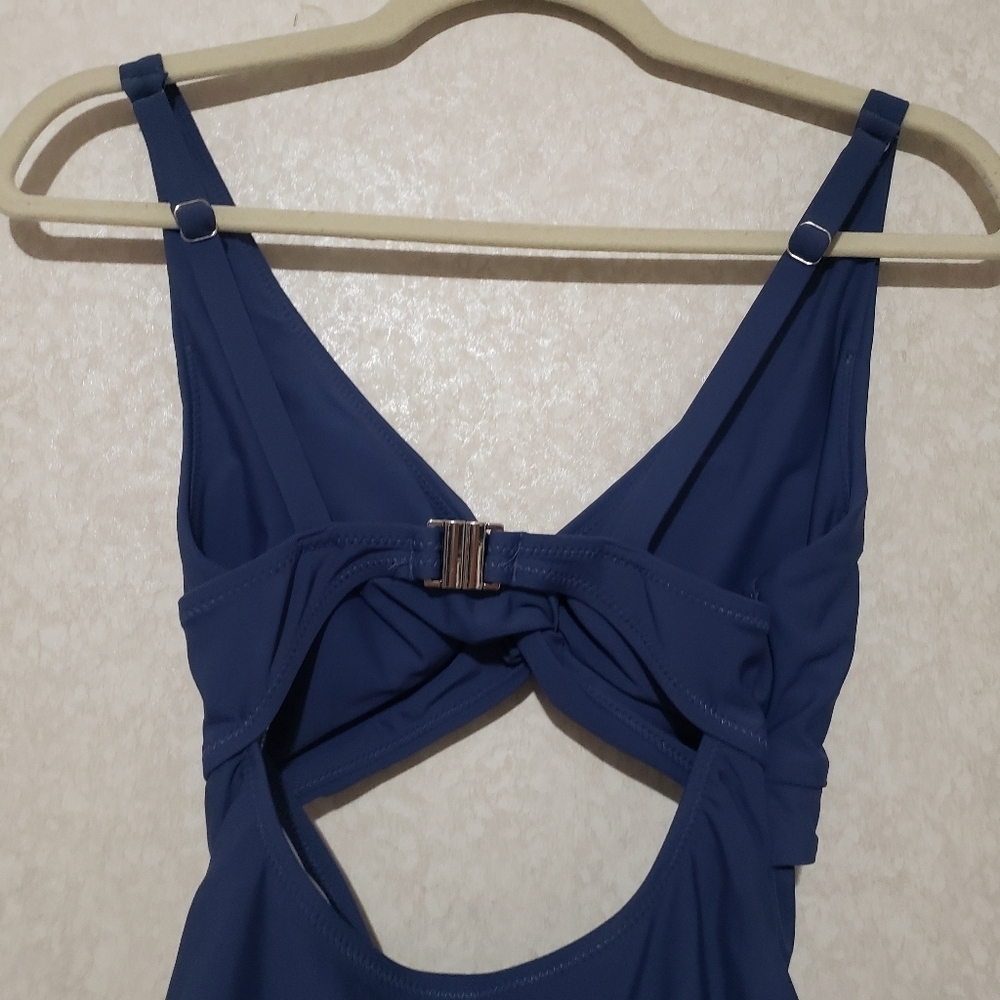 CHARMO..Blue One Piece Swimsuit with Cutout and V-Neck..size:S - Picture 4 of 12